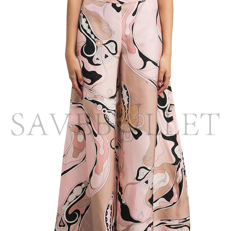 PUCCI SILK TWILL ORCHIDEE PRINT TROUSERS 5HRT025H731023